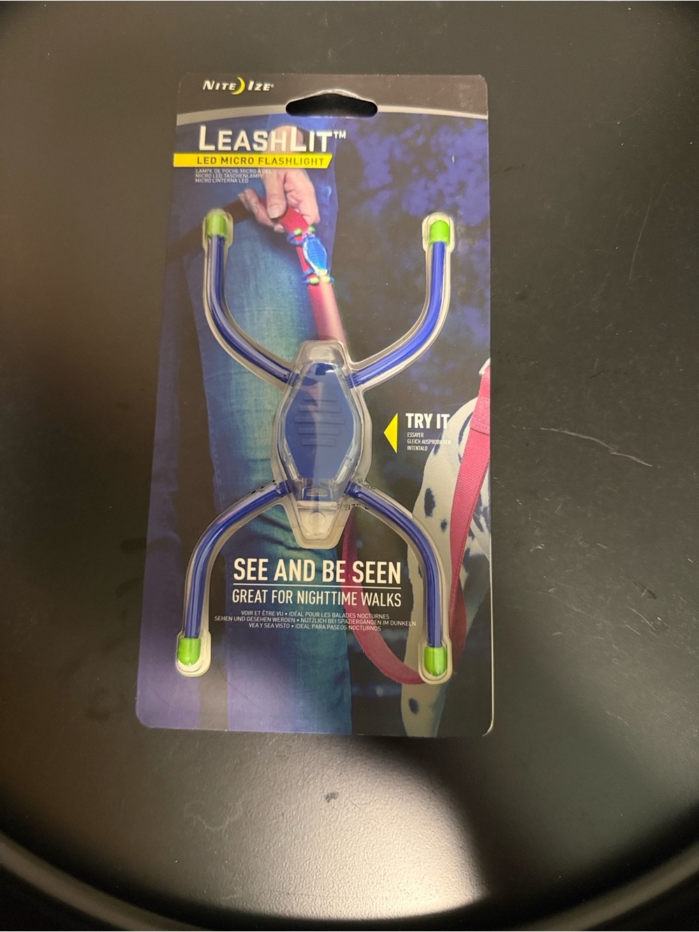 LeashLit LED Micro Flashlight - Green / Blue